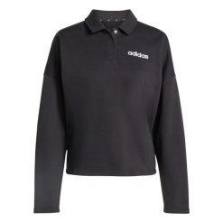 Bluza damska adidas Essentials. Czarne bluzy damskie Adidas, xl, bez wzorów, z bawełny, bez kaptura. Za 181.99 zł.