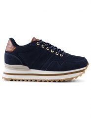 WODEN Skórzane sneakersy "Nora III" w kolorze granatowym rozmiar: 39. Niebieskie obuwie sportowe damskie Woden, z materiału, bez zapięcia. Za 267.92 zł.