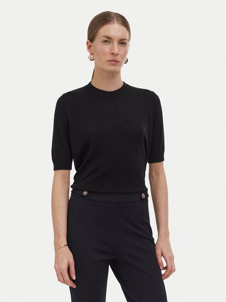 Liu Jo Bluzka WF6419 MA16R Czarny Regular Fit. Czarne bluzki damskie Liu Jo, m, bez wzorów, bez kołnierzyka, bez ramiączek. Za 389.99 zł.