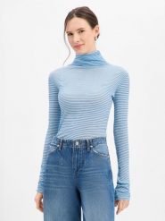 American vintage Damska koszulka z długim rękawem Kobiety Bawełna niebieski w paski, M. Niebieskie koszulki damskie American Vintage, m, bez wzorów, z bawełny, bez kołnierzyka, bez ramiączek. Za 279.95 zł.