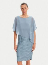 Swing Sukienka koktajlowa 50004700 Błękitny Regular Fit. Niebieskie sukienki damskie Swing, bez wzorów, z syntetyku, wizytowe, bez ramiączek. Za 559.99 zł.