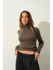 AUTHENTIC CASHMERE Kaszmirowy golf "Suzie" w kolorze szarobrązowym rozmiar: XXL. Szare golfy damskie AUTHENTIC CASHMERE, xxl, bez wzorów, z kaszmiru, bez ramiączek. Za 439.24 zł.