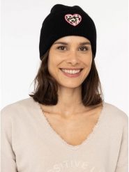 Zwillingsherz Czapka "Leo Heart" w kolorze czarnym rozmiar: onesize. Czarne czapki damskie Zwillingsherz, bez wzorów, z materiału. Za 149.31 zł.
