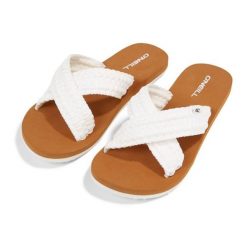 ONeill Klapki O'Neill Ditsy Bloom Slides 92800613214 białe. Białe klapki damskie bez wzorów, z bawełny, bez obcasa, bez zapięcia. Za 288.12 zł.