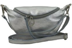 Saszetka skórzana BARBERINI'S srebrna 913/1-16. Szare nerki i saszetki damskie Barberinis, bez wzorów, ze skóry. Za 169.99 zł.