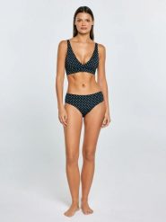 Dół do kostiumu kąpielowego w kropki czarny Morrasa 907. Czarne bikini Big Star, bez wzorów, z materiału. Za 79.99 zł.