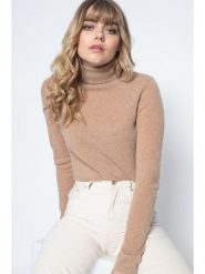 Perfect Cashmere Kaszmirowy golf "Ashley" w kolorze beżowym rozmiar: S. Brązowe golfy damskie Perfect Cashmere, s, bez wzorów, z kaszmiru, bez ramiączek. Za 354.94 zł.