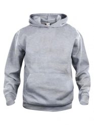 Clique Basic Hoody Junior szary melanż, bluza z kapturem wytrzymała – grey. Szare bluzy damskie CLIQUE, bez wzorów, z bawełny, z kapturem. Za 145.21 zł.