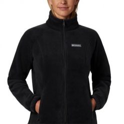 Bluza sportowa damska Columbia Benton Springs Full Zip. Czarne bluzy damskie Columbia, xs, bez wzorów, z materiału, bez kaptura. Za 369.99 zł.