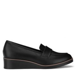 Półbuty Clara Barson. Czarne czółenka damskie Clara Barson, bez wzorów, bez obcasa, na koturnie. Za 71.99 zł.