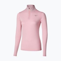 Bluza do biegania damska Mizuno Core Impulse Half Zip Tee. Czerwone bluzy damskie Mizuno, m, bez wzorów, z materiału, bez kaptura. Za 109.99 zł.