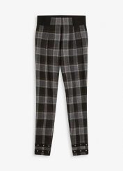 Jegginsy ze złotymi nitami. Czerwone jeansy damskie bonprix. Za 39.99 zł.