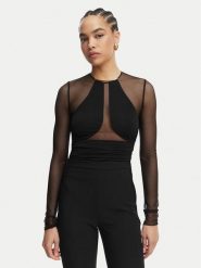 Elisabetta Franchi Body BO-030-62E2-V300 Czarny Slim Fit. Czarne body i gorsety Elisabetta Franchi, bez wzorów, z syntetyku. Za 1,279.00 zł.