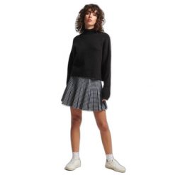 Damski sweter z szyją Superdry Vintage Essential. Czarne swetry klasyczne damskie Superdry, na zimę, bez kołnierzyka. Za 297.50 zł.