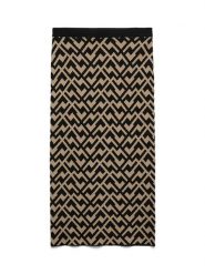 Vero Moda Spódnica dzianinowa w kolorze beżowo-czarnym rozmiar: M. Brązowe spódnice damskie Vero Moda, m, bez wzorów, z dzianiny, midi. Za 96.60 zł.