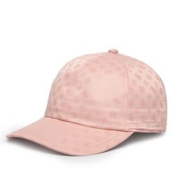 Czapka z daszkiem Guess. Czerwone czapki z daszkiem damskie Guess, z aplikacjami. Za 159.99 zł.