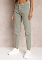 Zielone Jeansy Mom Fit High Waist Kasena. Zielone jeansy damskie Renee, z podwyższonym stanem. Za 54.99 zł.
