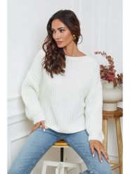 So Cachemire Sweter "Candji" w kolorze białym rozmiar: XL. Białe swetry klasyczne damskie So Cachemire, xl, z wełny, bez kołnierzyka. Za 219.08 zł.