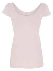 COTONELLA Koszulka w kolorze jasnoróżowym rozmiar: S. Różowe bluzki damskie Cotonella, s, bez wzorów, bez kołnierzyka, bez ramiączek. Za 34.99 zł.