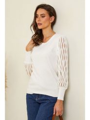Soft Cashmere Sweter w kolorze kremowym rozmiar: 38/40. Brązowe swetry klasyczne damskie Soft Cashmere, z kaszmiru, bez kołnierzyka. Za 159.82 zł.