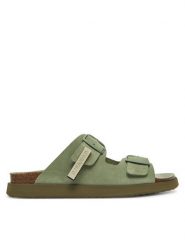 D.Franklin Klapki DFSH407001 Khaki. Brązowe klapki damskie D.Franklin, bez wzorów, ze skóry, bez obcasa, bez zapięcia. Za 299.99 zł.