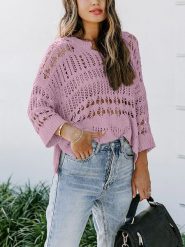 Milan Kiss Sweter w kolorze fioletowym rozmiar: XL. Różowe swetry klasyczne damskie Milan Kiss, xl, z bawełny, bez kołnierzyka. Za 96.60 zł.