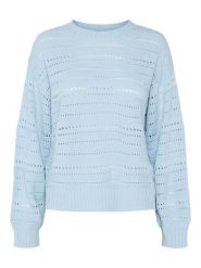 Pieces Sweter "Molly" w kolorze błękitnym rozmiar: XL. Niebieskie swetry klasyczne damskie Pieces, xl, bez kołnierzyka. Za 83.42 zł.