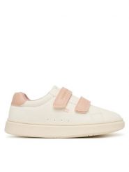 Tommy Hilfiger Sneakersy Low Cut Velcro Sneaker T1A9-35063-1355 S Kremowy. Białe buty sportowe dziewczęce Tommy Hilfiger, ze skóry, bez zapięcia. Za 309.99 zł.