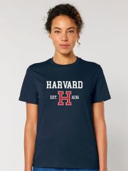 American Universities Koszulka "Harvard EST 1636" w kolorze granatowym rozmiar: L. Niebieskie bluzki damskie American Universities, l, bez wzorów, z bawełny, bez kołnierzyka, bez ramiączek. Za 92.21 zł.