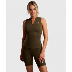 Koszulka Damska Elegance Tennis/Padel/Golf. Czerwone koszulki sportowe damskie NORDICDOTS, m, bez wzorów, z elastanu, bez ramiączek, na fitness i siłownię. Za 235.00 zł.