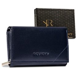 Portfel damski skórzany R-RD-38-GCL Navy. Niebieskie portfele damskie ROVICKY, bez wzorów. Za 75.99 zł.