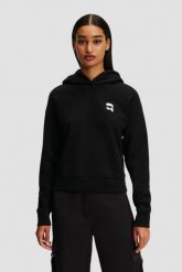 KARL LAGERFELD Czarna bluza damska z kapturem Ikonik 2.0. Czarne bluzy damskie KARL LAGERFELD, s, bez wzorów, z bawełny, z kapturem. W wyprzedaży za 441.99 zł.