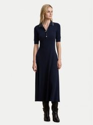 LAUREN RALPH LAUREN Sukienka codzienna 200957638001 Granatowy Slim Fit. Niebieskie sukienki damskie Lauren Ralph Lauren, bez wzorów, z bawełny, bez ramiączek. Za 649.99 zł.