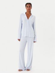 Guess Piżama O4BX07 KCIN2 Błękitny Regular Fit. Niebieskie piżamy damskie Guess, z aplikacjami, bez ramiączek. Za 439.99 zł.