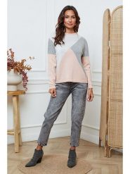 Joséfine Sweter "Lanos" w kolorze szaro-beżowym rozmiar: L. Brązowe swetry klasyczne damskie Joséfine, l, z kaszmiru, bez kołnierzyka. Za 187.99 zł.