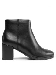 Clarks Botki Freva55 Zip 261747974 Czarny. Czarne botki damskie Clarks, ze skóry, bez obcasa, na słupku, bez zapięcia. Za 499.99 zł.