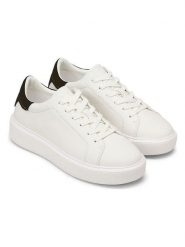 Marc O´Polo Skórzane sneakersy w kolorze biało-czarnym rozmiar: 42. Białe obuwie sportowe damskie bez zapięcia. Za 255.34 zł.