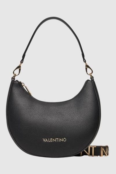 VALENTINO Czarna torebka księżyc Alexia Hobo Bag. Czarne torebki klasyczne damskie Valentino by Mario Valentino, bez dodatków. W wyprzedaży za 382.99 zł.