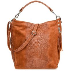Shopperka skórzana Beltimore brązowa W10. Brązowe torebki klasyczne damskie ze skóry, bez dodatków. Za 241.99 zł.