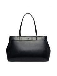 Calvin Klein Torebka Ck Croc Snap Large Tote LV04F3904G Czarny. Czarne shopper bag Calvin Klein, bez wzorów, ze skóry, bez dodatków. Za 749.99 zł.