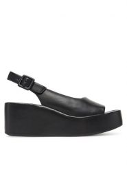HÖGL Sandały Loulou 9-102510 Czarny. Czarne sandały damskie Högl, bez wzorów, ze skóry, bez obcasa, na koturnie, bez zapięcia. Za 519.99 zł.