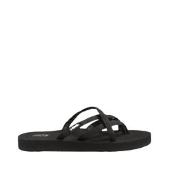 Japonki damskie Teva Olowahu. Czarne klapki damskie Teva, bez wzorów, z materiału, bez obcasa, bez zapięcia. Za 312.99 zł.