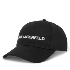 Czapka z daszkiem KARL LAGERFELD. Czarne czapki z daszkiem damskie KARL LAGERFELD, bez wzorów. Za 299.99 zł.