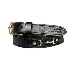 Skórzany pasek do spodni JD ATTACK Golden Bit. Czarne paski damskie JD ATTACK, bez wzorów. Za 159.00 zł.