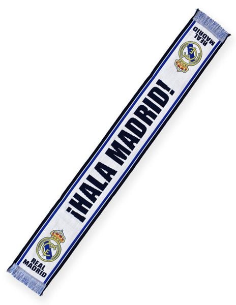 Szalik kibicowski Real Madryt. Białe szaliki damskie REAL MADRID, bez wzorów, z materiału. Za 86.91 zł.