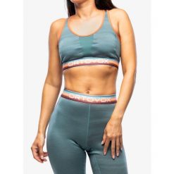 Sportowy stanik Ortovox 185 Rock N Wool Sport Top. Zielone biustonosze sportowe damskie ORTOVOX, bez wzorów. Za 249.99 zł.