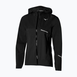 Kurtka do biegania damska Mizuno Waterproof 20K ER. Czarne kurtki damskie Mizuno, bez wzorów, bez kaptura. Za 459.99 zł.