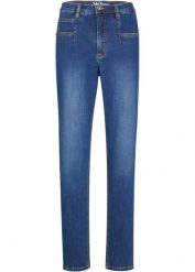 Dżinsy Mom ze stretchem. Niebieskie jeansy damskie bonprix. Za 97.99 zł.