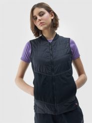4F Bezrękawnik do biegania w terenie z wypełnieniem Primaloft Black Insulation Eco damski - czarny S. Czarne kamizelki damskie 4F, l, bez wzorów, z dzianiny, bez kaptura. W wyprzedaży za 139.99 zł.