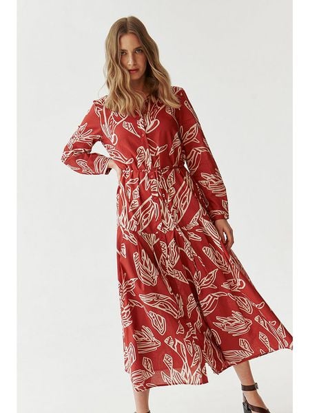 TATUUM Sukienka w kolorze czerwono-białym rozmiar: 38. Białe sukienki damskie TATUUM, bez wzorów, z bawełny, bez ramiączek. Za 131.12 zł.